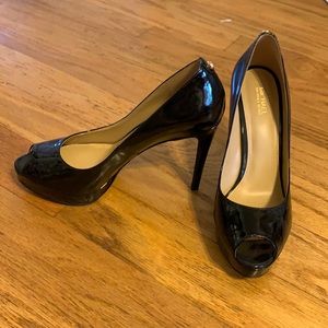 Michael Kors patent leather peep toe heels